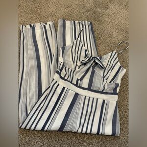 {JAPNA} Stripe Capri Romper Jumpsuit